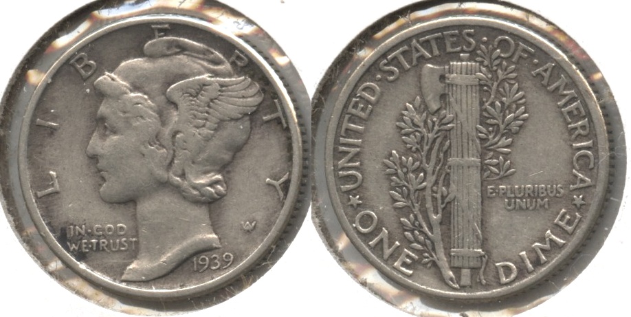 1939 Mercury Dime VF-20 #o