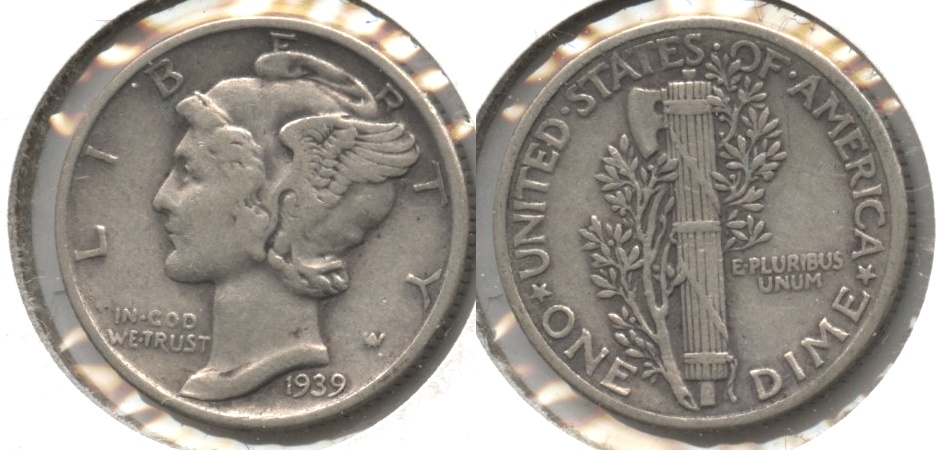1939 Mercury Dime VF-20 #q