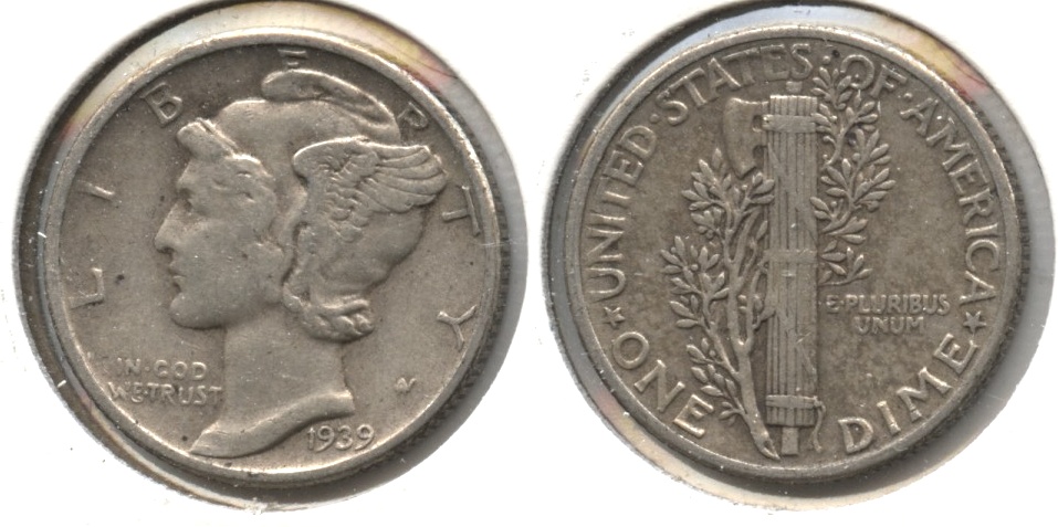 1939 Mercury Dime VF-20 #w