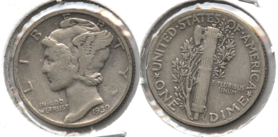 1939 Mercury Dime VG-8