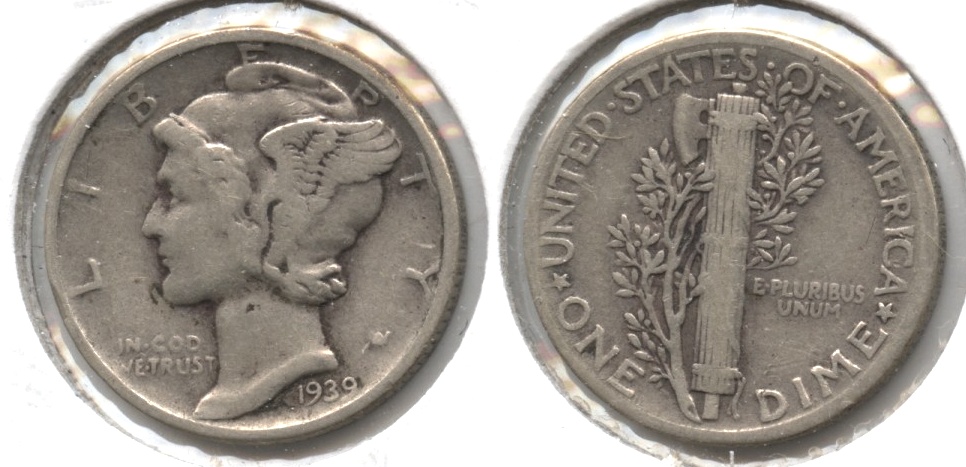 1939 Mercury Dime VG-8 #b