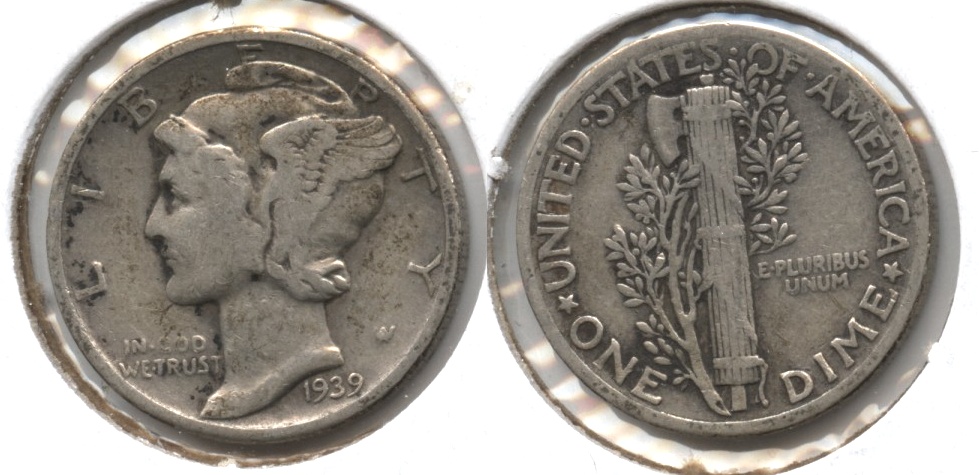1939 Mercury Dime VG-8 #h