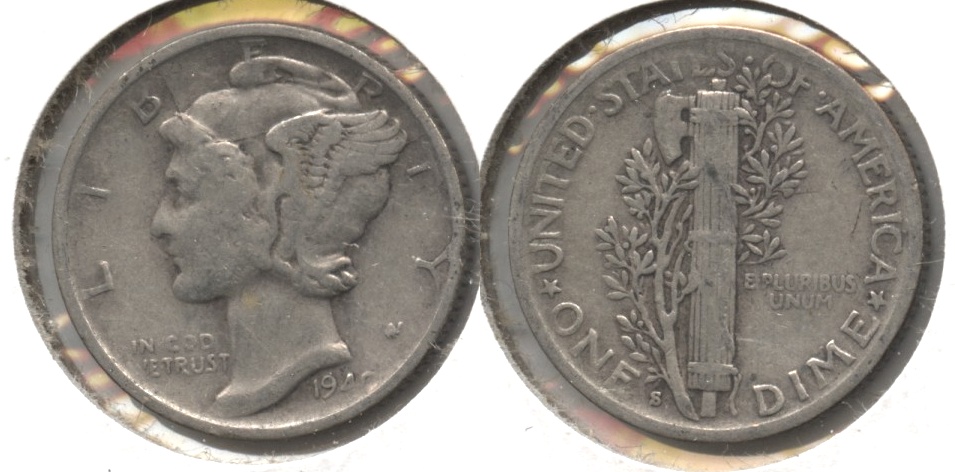 1940-S Mercury Dime Fine-12 #b