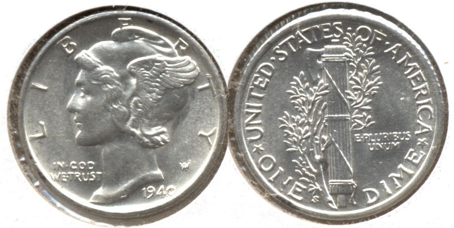1940-S Mercury Dime MS-60 d