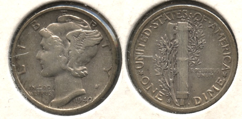 1940-S Mercury Dime VF-20