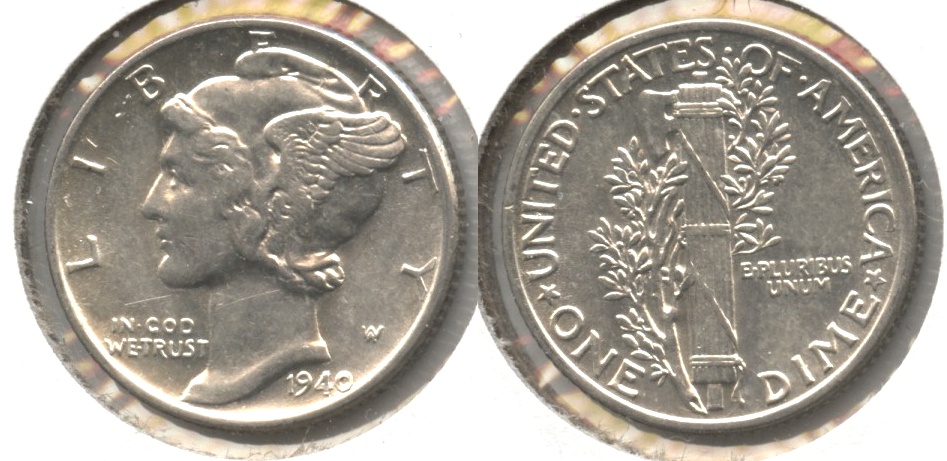 1940 Mercury Dime AU-55 #a