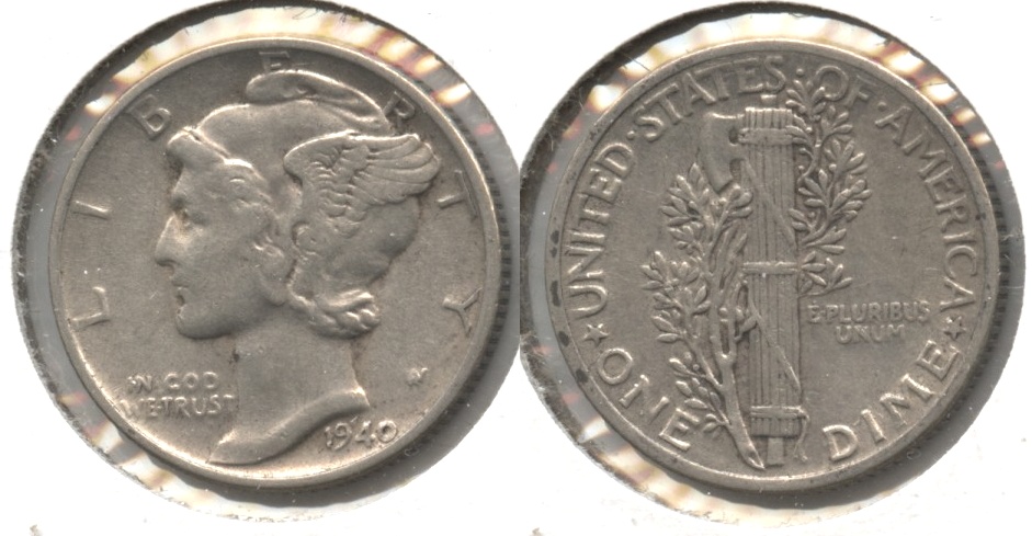 1940 Mercury Dime EF-40 #b