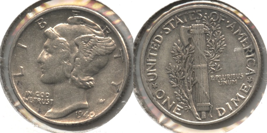 1940 Mercury Dime EF-40 #f
