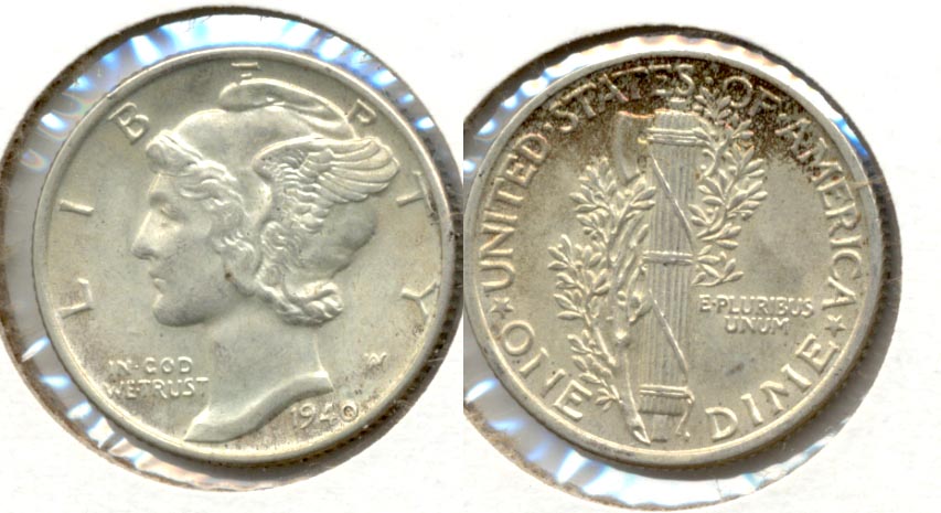 1940 Mercury Dime MS-60 c