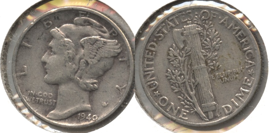 1940 Mercury Dime VF-20