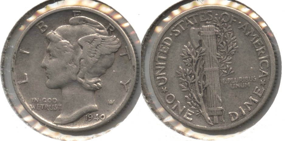 1940 Mercury Dime VF-20 #a