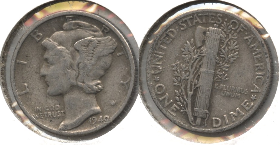 1940 Mercury Dime VF-20 #c