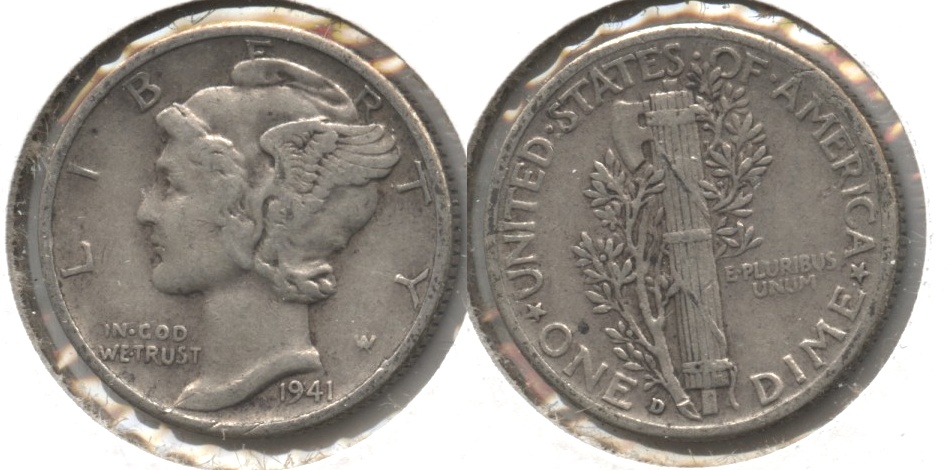 1941-D Mercury Dime Fine-12 #c