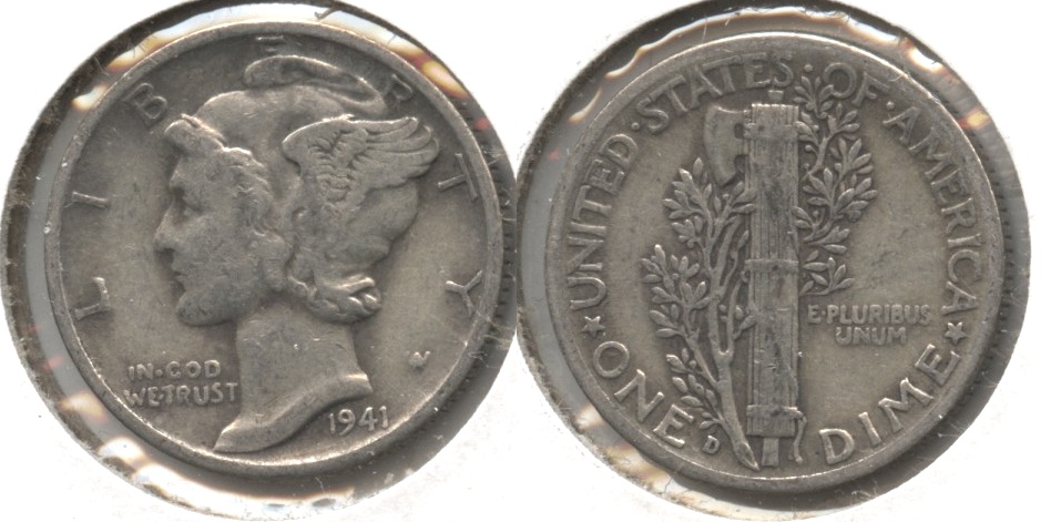 1941-D Mercury Dime Fine-12 #f