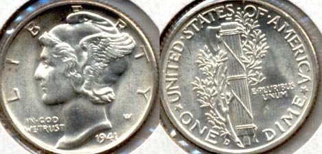 1941-D Mercury Dime MS-60