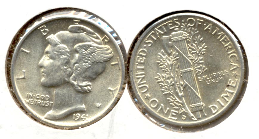 1941-D Mercury Dime MS-60 a