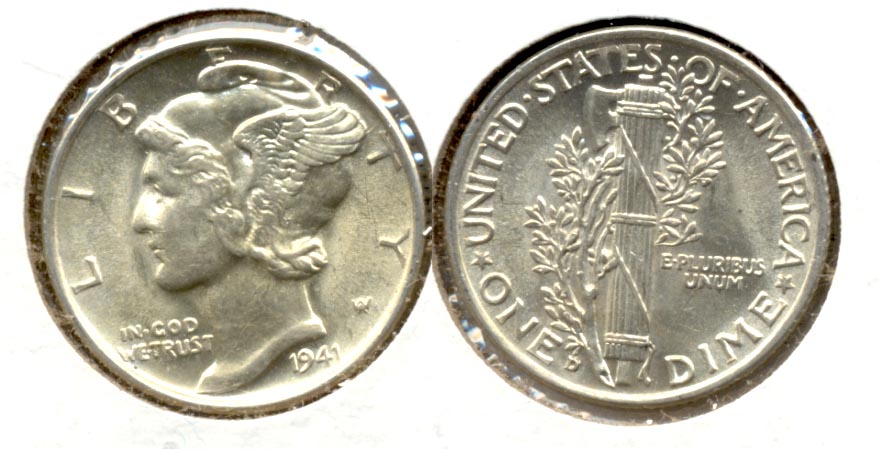 1941-D Mercury Dime MS-60 c