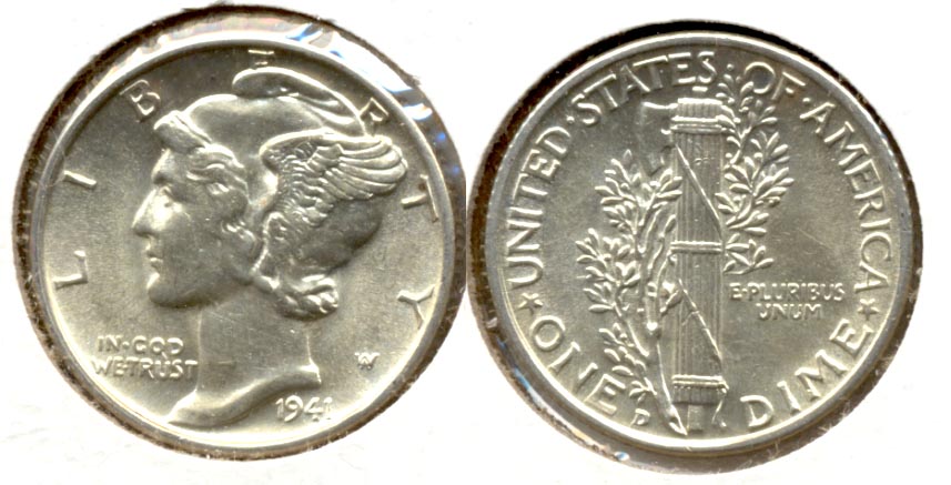 1941-D Mercury Dime MS-60 d
