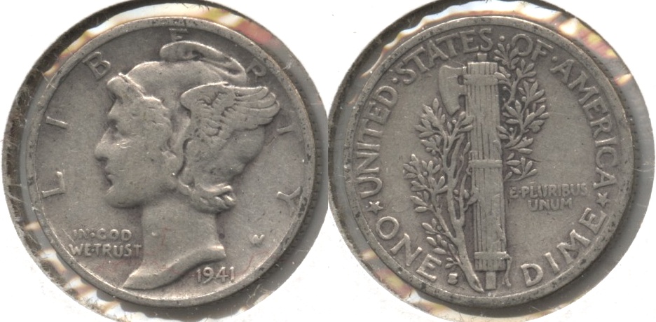 1941-S Mercury Dime Fine-12 #b
