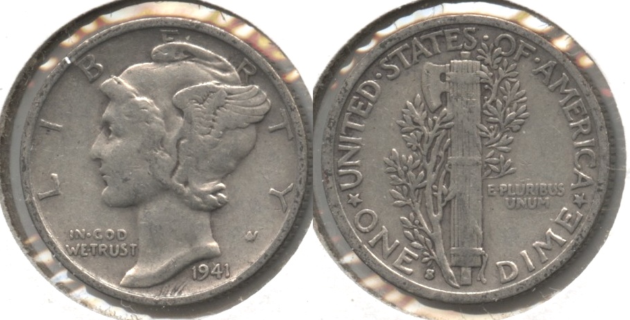 1941-S Mercury Dime Fine-12 #l