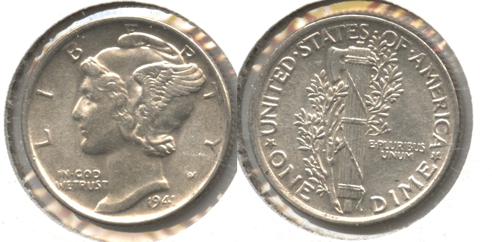 1941 Mercury Dime AU-55 #h