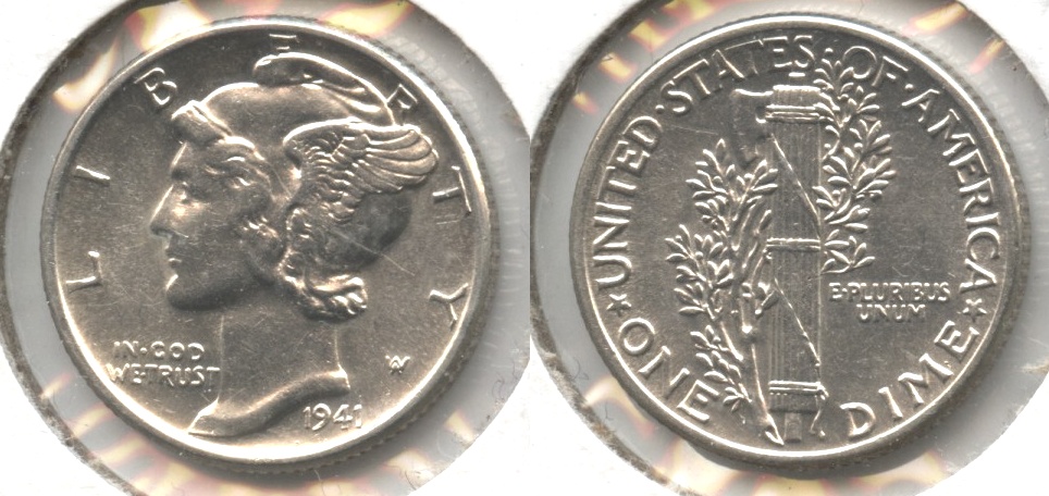 1941 Mercury Dime AU-55 #m