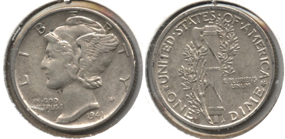 1941 Mercury Dime EF-45 #a