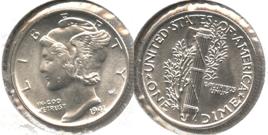 1941 Mercury Dime MS-60 #f