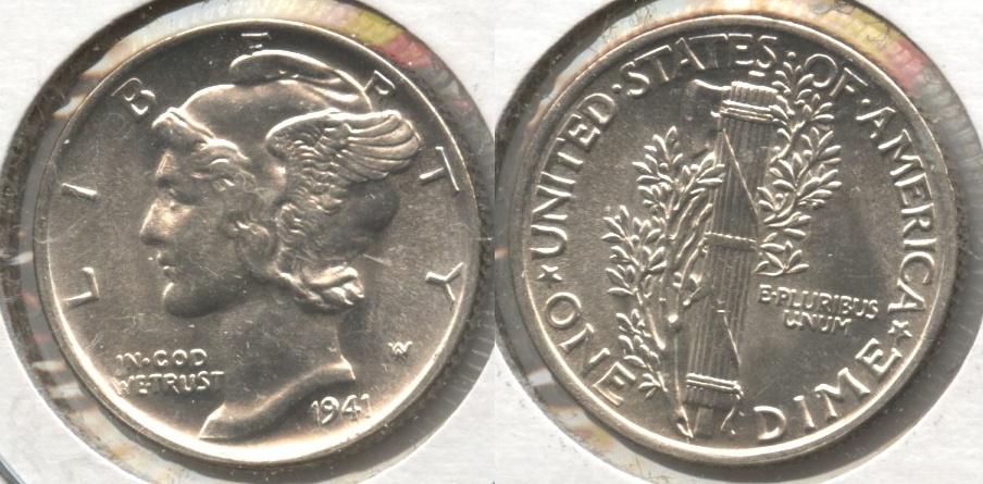 1941 Mercury Dime MS-60 #s