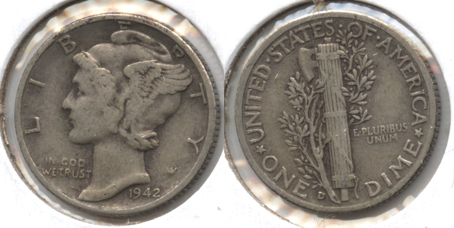 1942-D Mercury Dime Fine-12 #af
