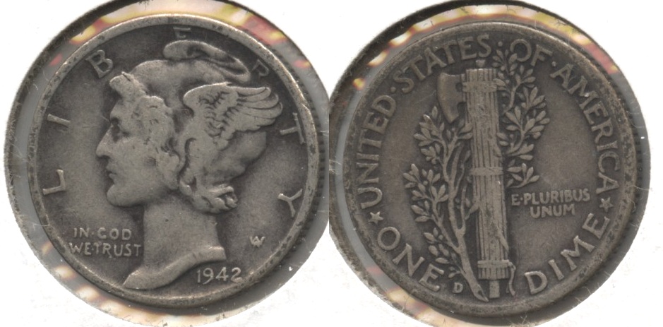 1942-D Mercury Dime Fine-12 #c