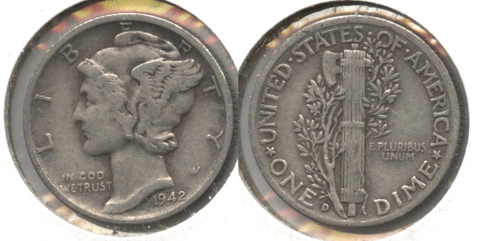 1942-D Mercury Dime Fine-12 #d
