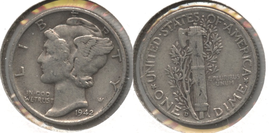 1942-D Mercury Dime Fine-12 #e