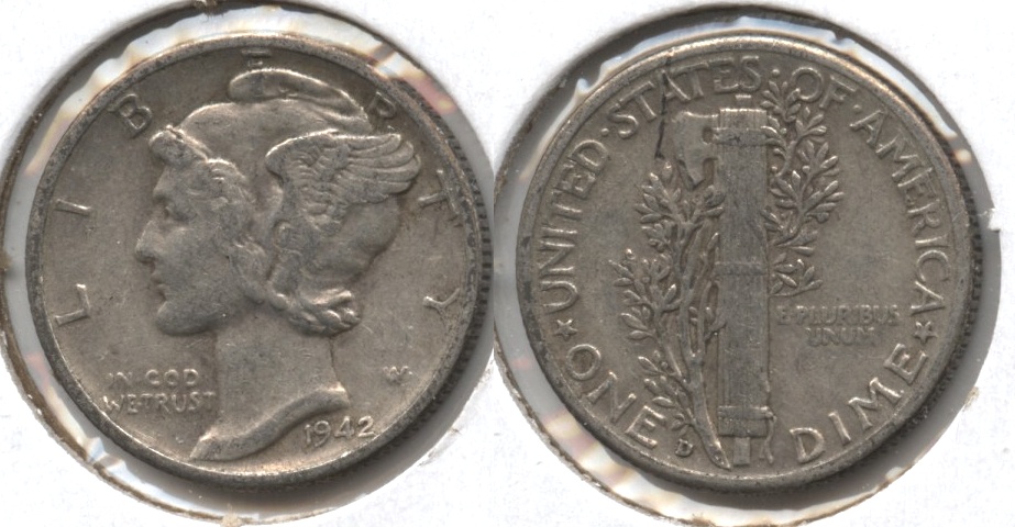 1942-D Mercury Dime Fine-12 #l
