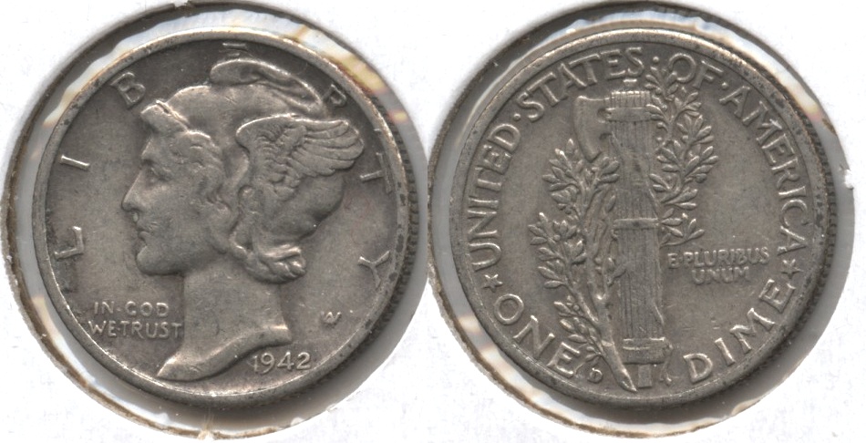 1942-D Mercury Dime Fine-12 #n