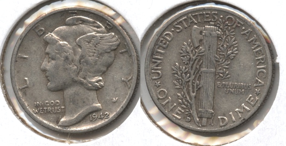 1942-D Mercury Dime Fine-12 #o