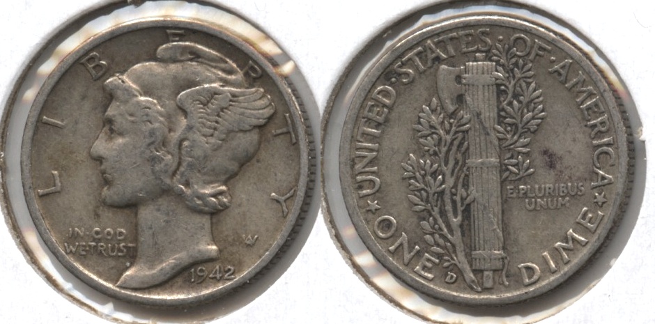1942-D Mercury Dime Fine-12 #r