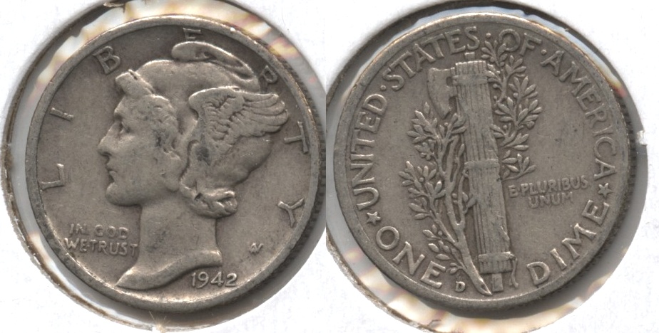 1942-D Mercury Dime Fine-12 #s
