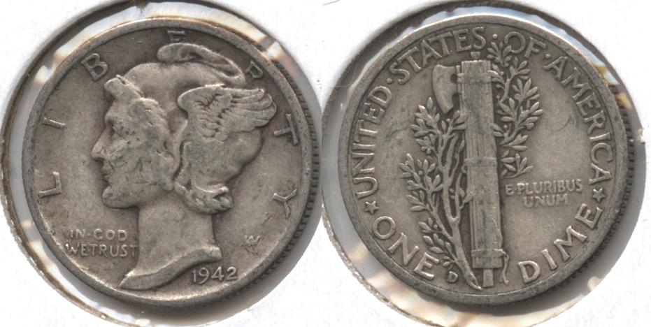 1942-D Mercury Dime Fine-12 #u