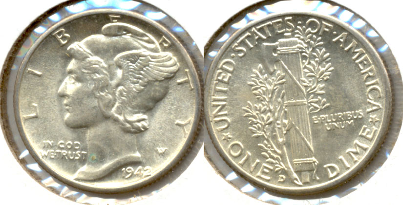 1942-D Mercury Dime MS-60