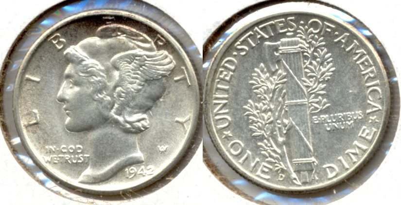 1942-D Mercury Dime MS-60 c
