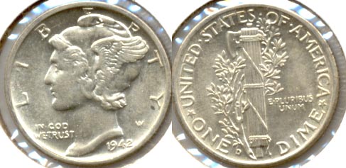 1942-D Mercury Dime MS-63 a