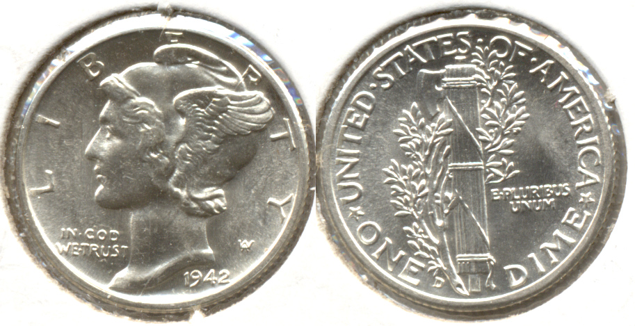 1942-D Mercury Dime MS-63 b