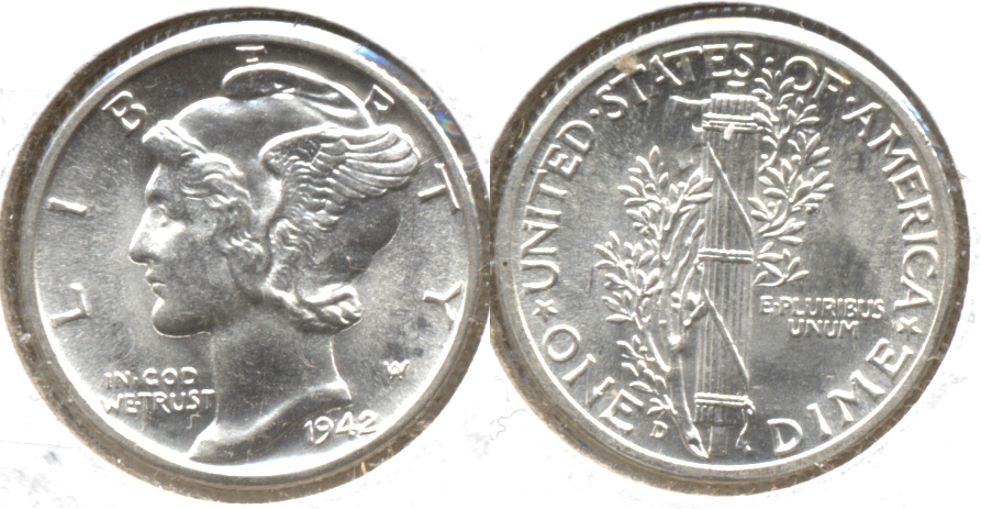1942-D Mercury Dime MS-63 c