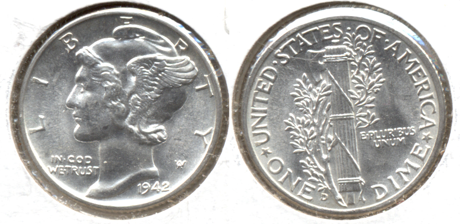 1942-D Mercury Dime MS-63 d