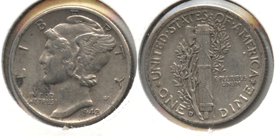 1942-D Mercury Dime VF-20