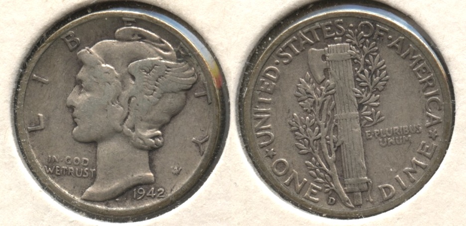 1942-D Mercury Dime VF-20 #b