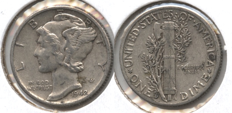 1942-D Mercury Dime VF-20 #f