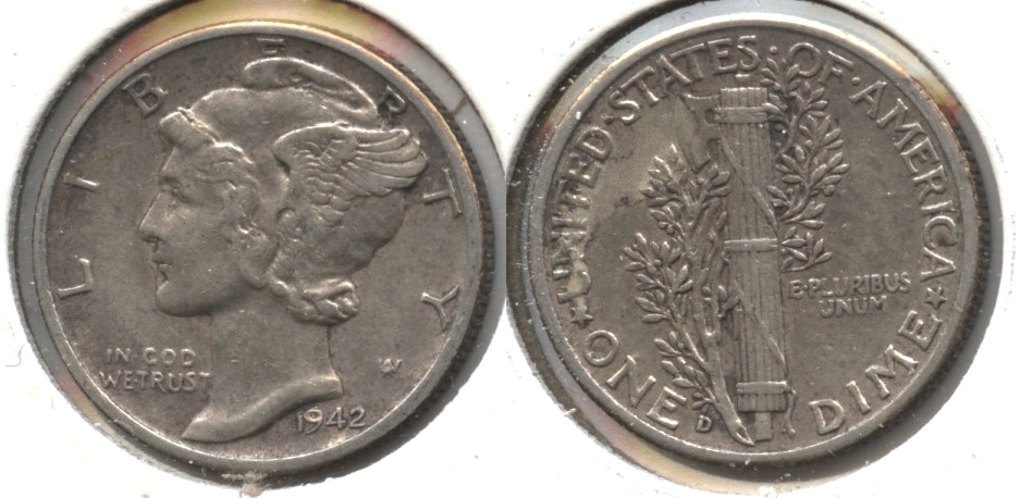 1942-D Mercury Dime VF-30