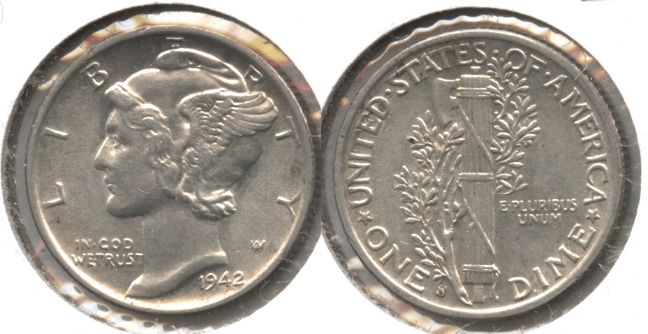 1942-S Mercury Dime AU-50 #a